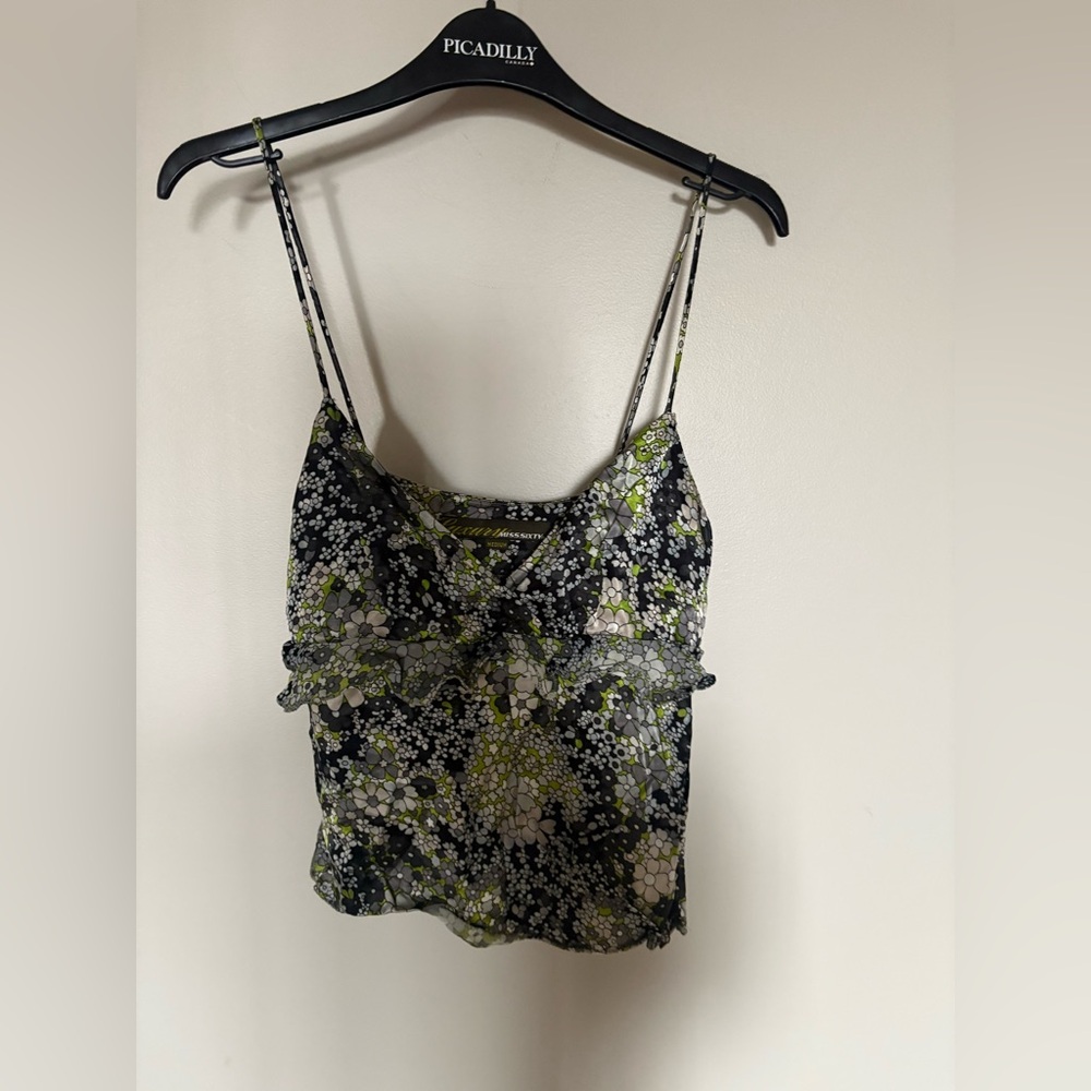 Miss sixty Black and Green Floral Women's Top